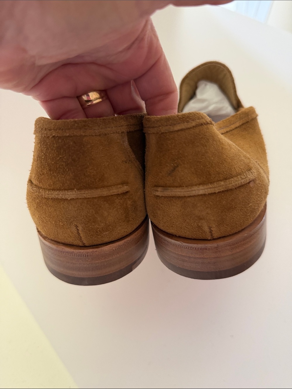 Todd Snyder X Sanders Men's Suede Penny Loafers in Brown Sz 9.5.  Tub8 - Picture 7 of 8